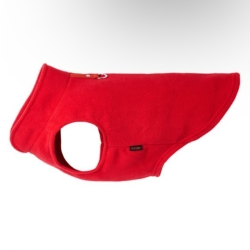 Gooby fleece red dog sweater harness for large dogs, large dog winter clothing